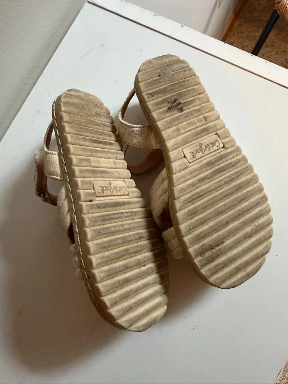 Cat & Jack Girls Metallic Gold and Brown Sandal Set